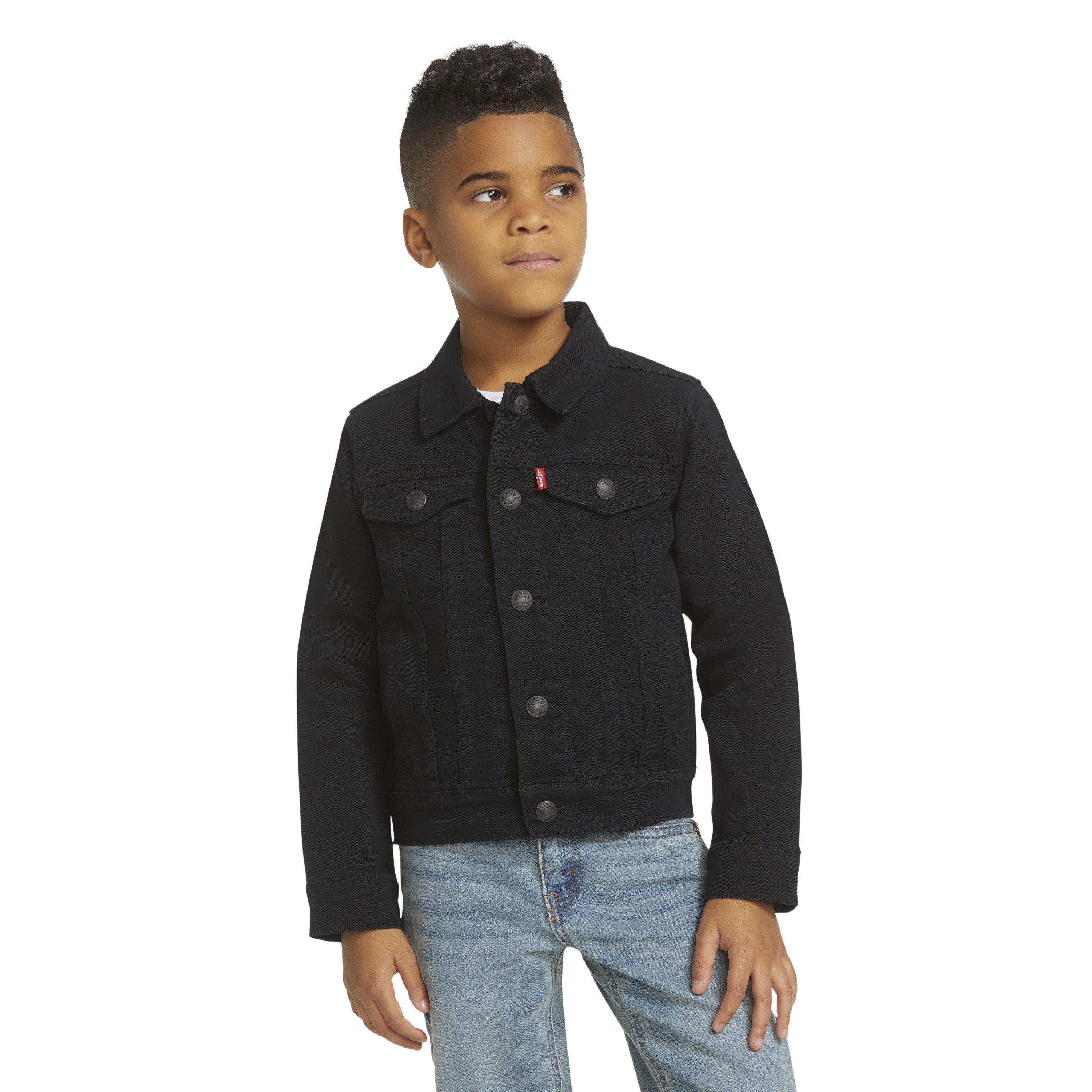 Levi's Little Boys' Trucker Style Black Wash Denim Jacket - BLACK